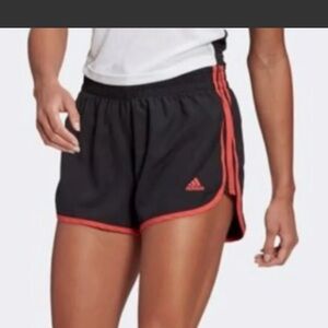 Adidas Climacool  black running shorts deep orange stripes